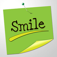 Image showing Smile Note Shows Happy Optimism And Correspondence