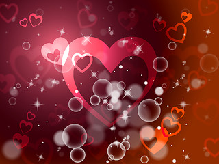 Image showing Hearts Background Means Romantic Wallpaper Or Background\r