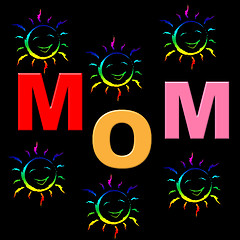 Image showing Mom Parents Means Mother And Baby And Mommy