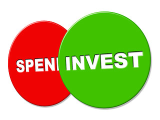 Image showing Invest Sign Represents Return On Investment And Advertisement