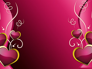 Image showing Hearts Background Shows Romantic Wallpaper Or Passionate Love\r