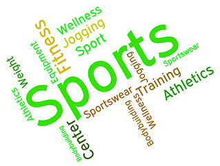 Image showing Sports Word Shows Physical Activity And Exercising