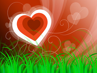 Image showing Hearts Background Means Beautiful Landscape Or Loving Nature\r