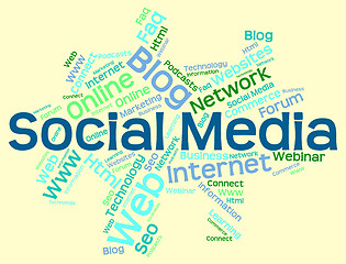 Image showing Social Media Shows Wordcloud Word And Internet