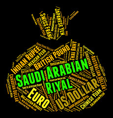 Image showing Saudi Arabian Riyal Shows Exchange Rate And Currencies