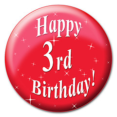 Image showing Happy Third Birthday Represents Party Congratulating And Celebrate