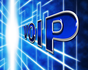 Image showing Voip Telephony Indicates Voice Over Broadband And Protocol