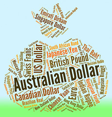 Image showing Australian Dollar Means Worldwide Trading And Currencies