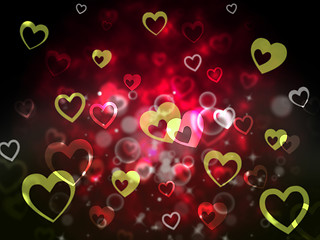 Image showing Hearts Background Shows Romantic Adoring And Fond\r