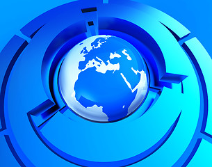 Image showing Worldwide Globe Represents Web Site And Earth