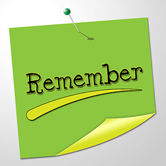 Image showing Remember Message Means Keep In Mind And Agenda