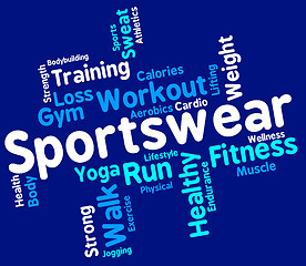 Image showing Sportswear Word Indicates Text Sweaters And Wordcloud