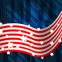 Image showing American Flag Background Shows National Pride And Identity\r