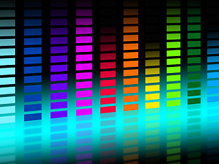 Image showing Colorful Soundwaves Background Shows Musical Songs And DJ\r
