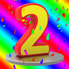 Image showing Second Birthday Means Happy Anniversary And 2