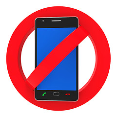 Image showing Phones Banned Indicates Prohibit Caution And Safety