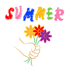 Image showing Summer Flowers Represents Flora Blooming And Petals