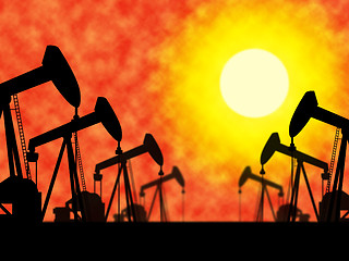 Image showing Oil Wells Means Industrial Nonrenewable And Extract