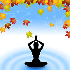 Image showing Yoga Leaves Indicates Meditate Relaxation And Plant