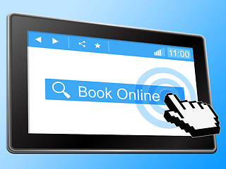 Image showing Book Online Represents World Wide Web And Network