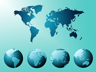 Image showing World Map Indicates Globe Countries And Backdrop