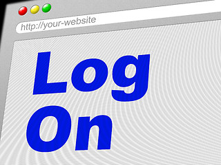 Image showing Log On Indicates World Wide Web And Enter