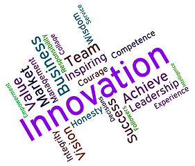 Image showing Innovation Words Shows Innovating Concept And Text