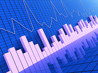 Image showing Graph Report Represents Statistic Information And Statistical