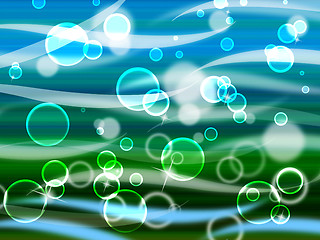 Image showing Sea Waves Background Means Wavy And Twinkling Bubbles\r