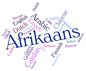 Image showing Afrikaans Word Indicates Study Language And Lingo