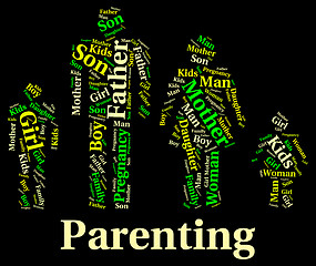 Image showing Parenting Words Indicates Mother And Baby And Child