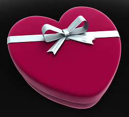 Image showing Gift Heart Means Valentine Day And Gift-Box