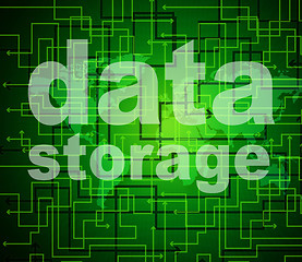 Image showing Data Storage Represents Bytes Technology And Filing