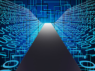 Image showing Digital Path Represents High Tec And Data