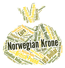 Image showing Norwegian Krone Indicates Forex Trading And Coin