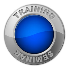 Image showing Training Seminar Button Shows Conference Learning And Webinar