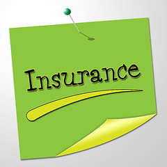 Image showing Insurance Message Represents Send Communication And Financial