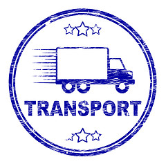Image showing Transport Stamp Indicates Parcel Courier And Delivery