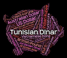 Image showing Tunisian Dinar Represents Worldwide Trading And Broker