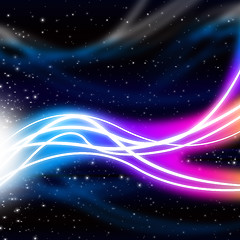 Image showing Waves Space Background Means Energy And Light\r