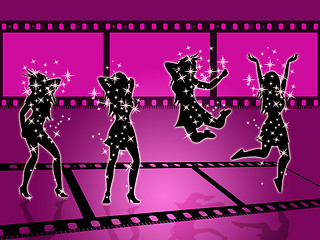 Image showing Filmstrip Disco Means Discotheque Photography And Photographic