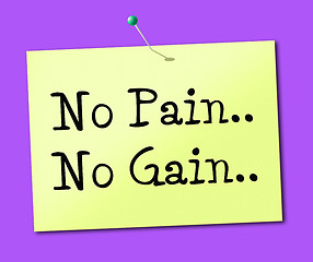 Image showing No Pain Gain Represents Making It Happen And Success