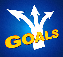 Image showing Goals Arrows Shows Targeting Direction And Aspirations