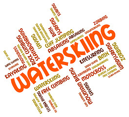 Image showing Waterskiing Word Indicates Watersport Watersports And Sport