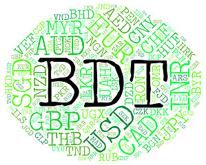 Image showing Bdt Currency Indicates Bangladeshi Taka And Currencies