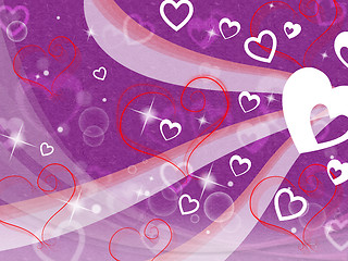 Image showing Hearts Background Shows Loving Partner Family And Friends\r