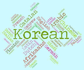 Image showing Korean Language Shows Lingo Text And Speech