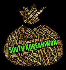 Image showing South Korean Won Represents Worldwide Trading And Currencies