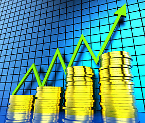 Image showing Increase Cash Graph Shows Financial Report And Analysis