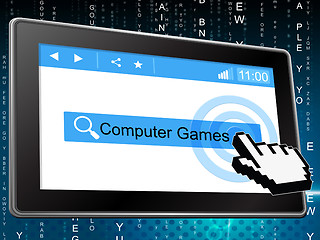 Image showing Computer Games Represents World Wide Web And Fun